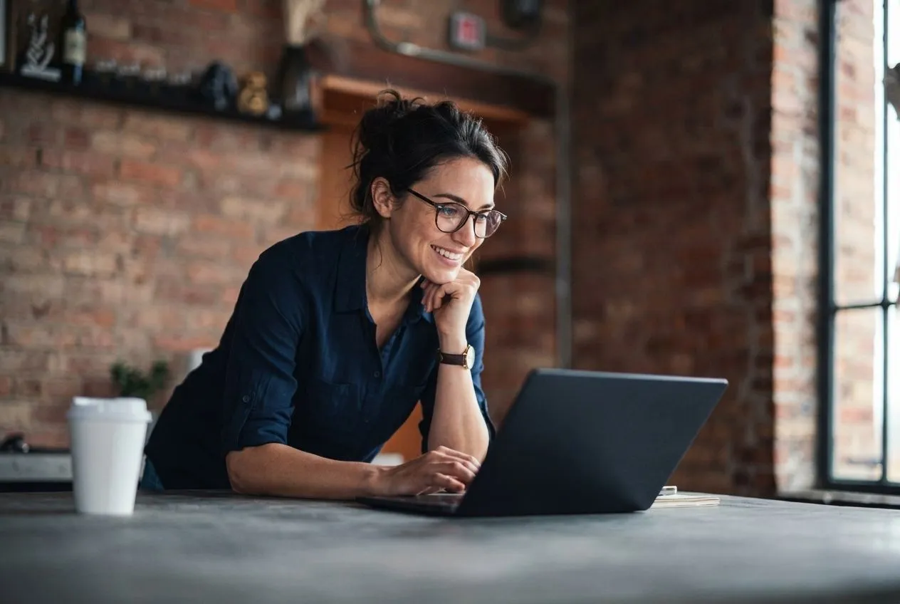 A person working on a laptop